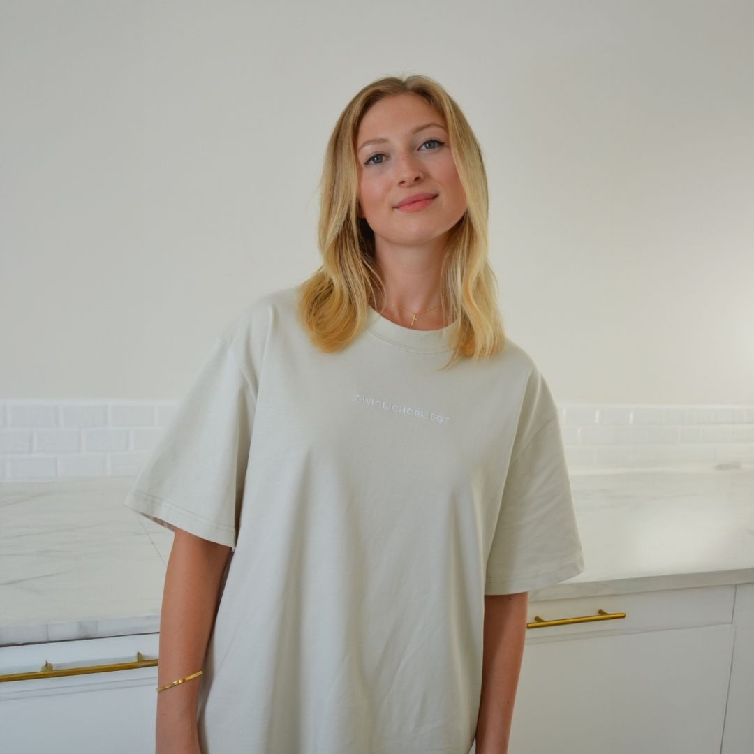 Beiges Tshirt christlich mit Bibelvers