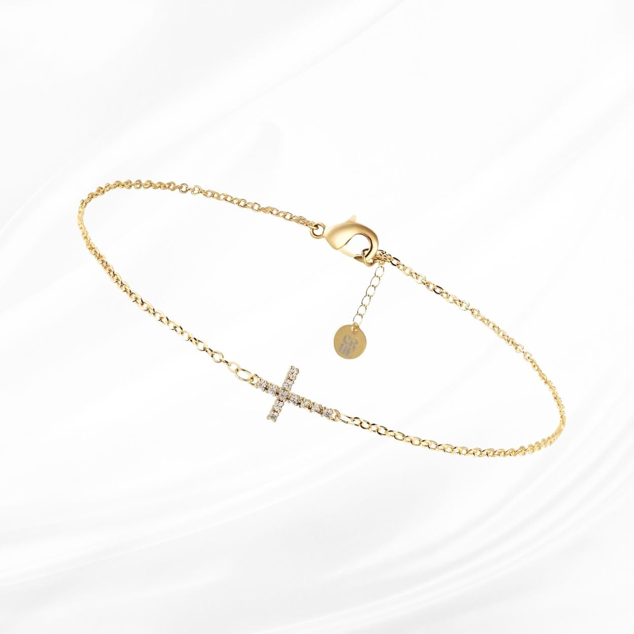 Kreuzarmband christlich vergoldet 18k gold wasserfester Schmuck hypoallergen