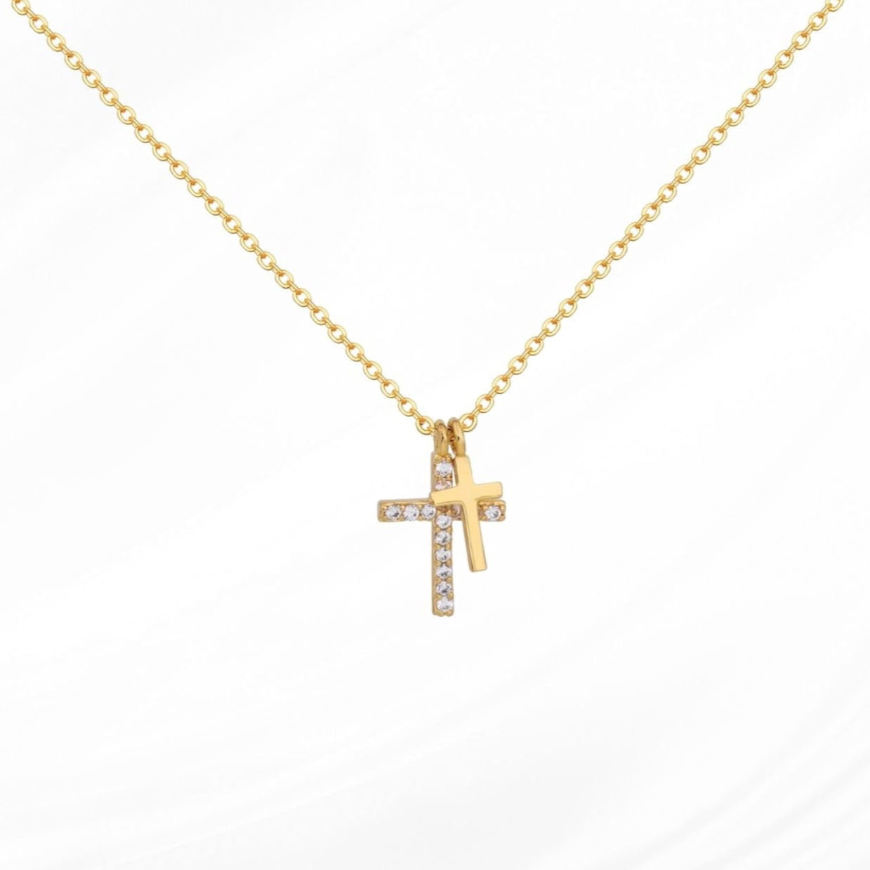 Christliche Halskette mit Kreuz gold