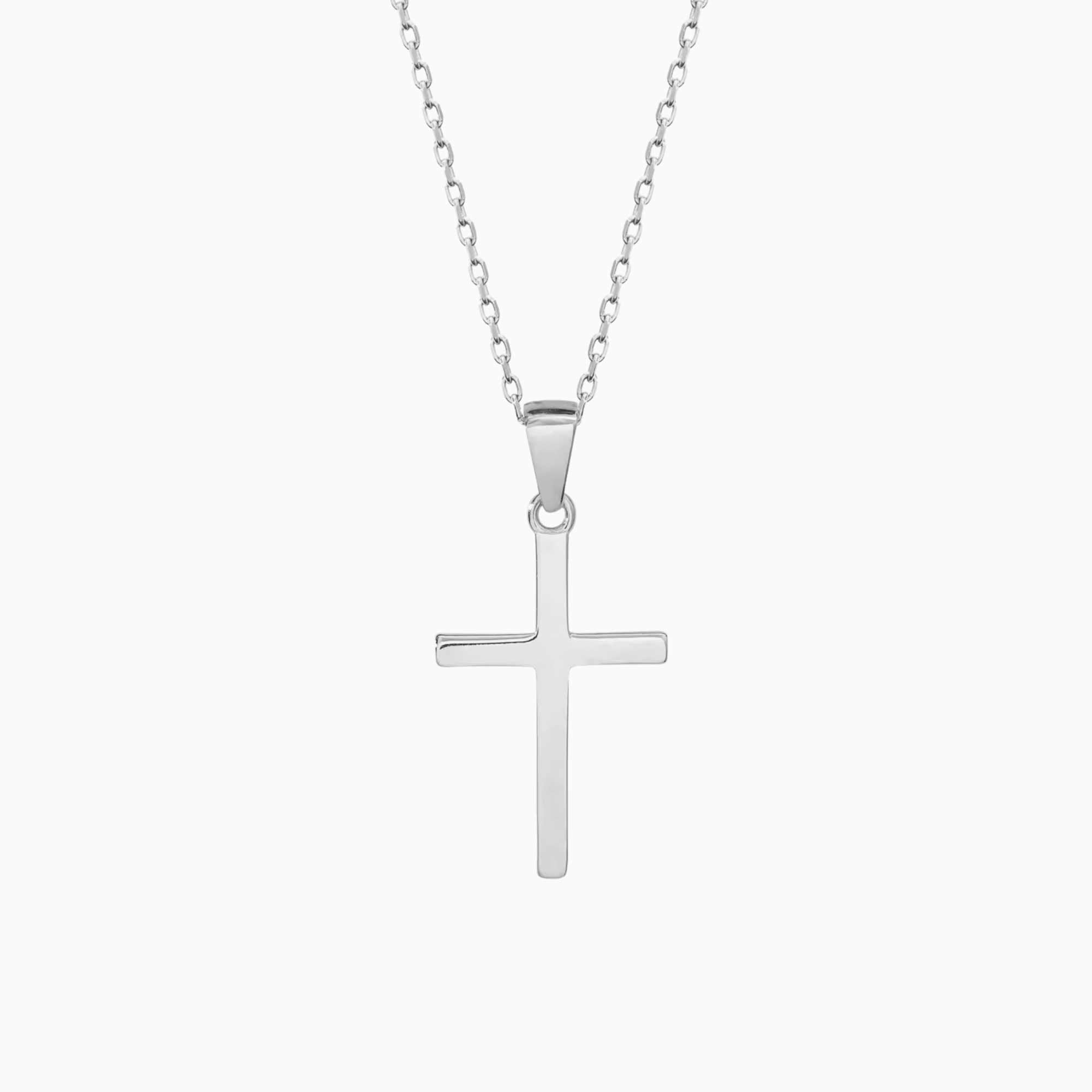 Einfache-Kreuzkette-silber-Mann Frau