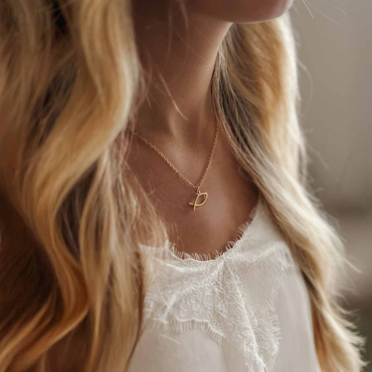 Fisch Halskette christlich Ichthys