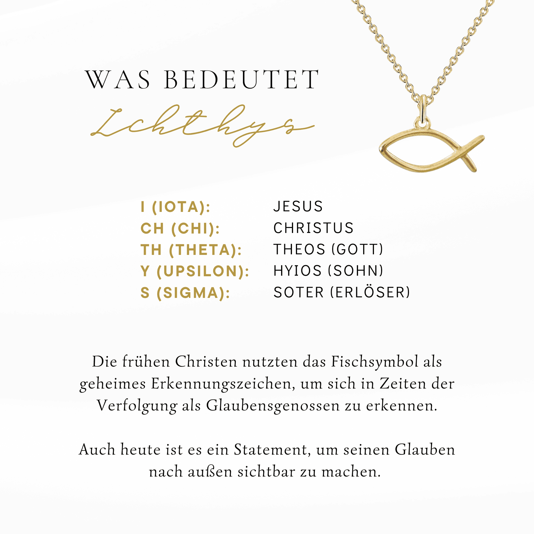 Ichthys Halskette mit Fisch