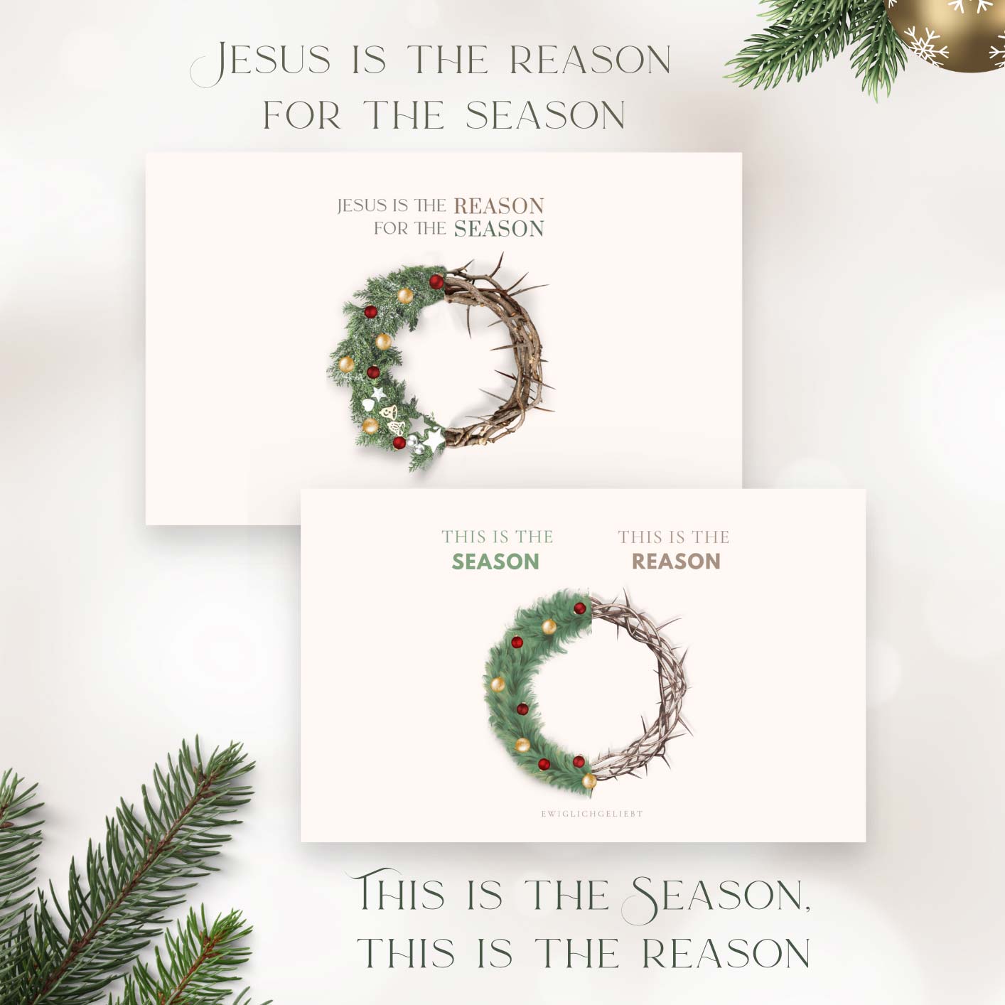 Jesus is the reason for the season Postkarte christlich zu Weihnachten
