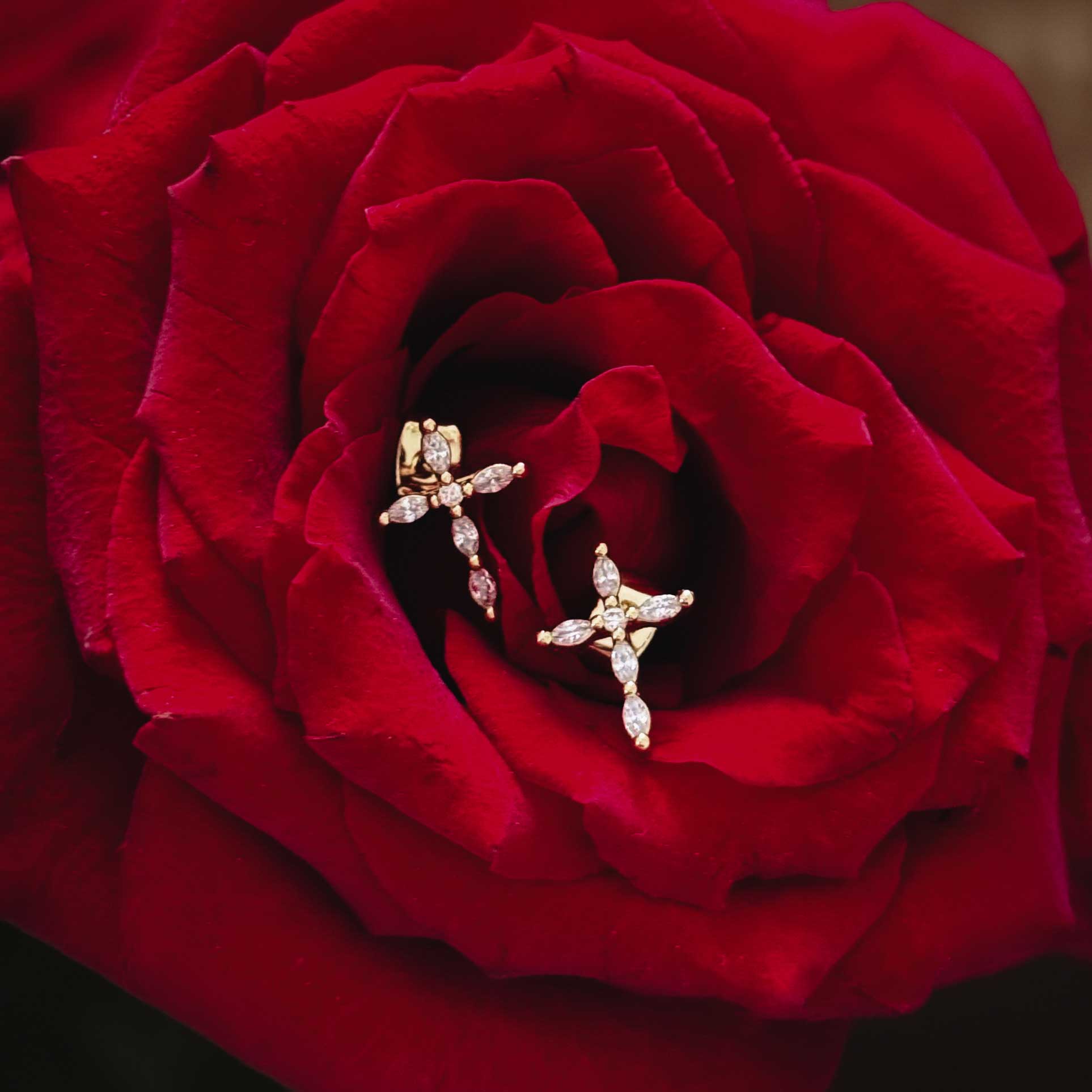 Ohrringe Stecker gold mit Steinen Zirkonia