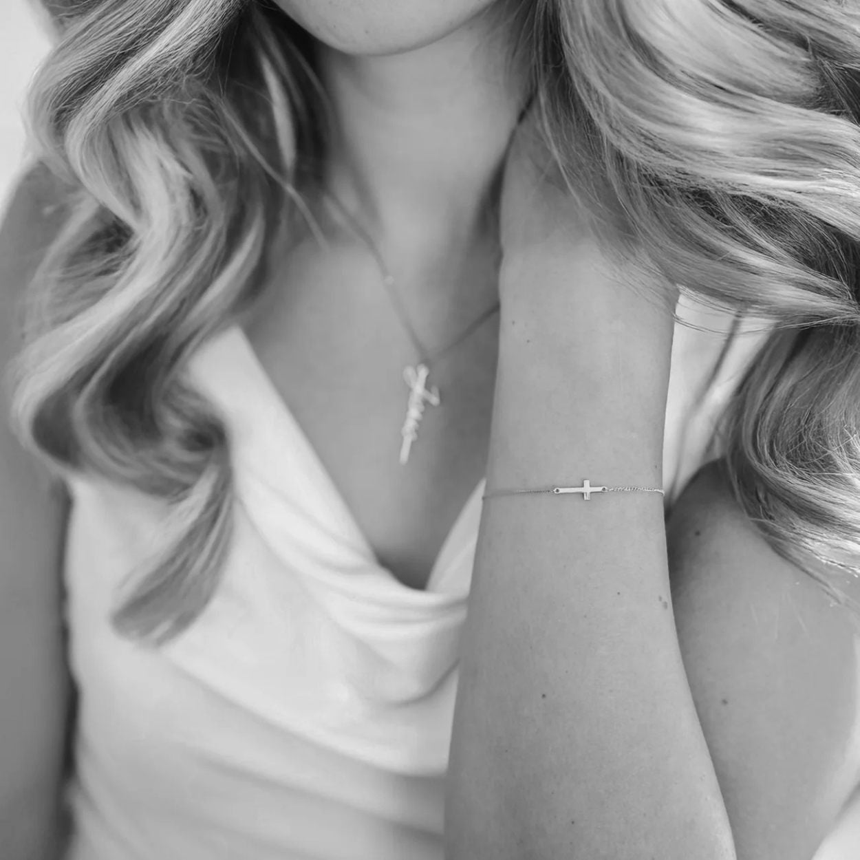 Wasserfester Schmuck Armband gold mit Kreuz christlich