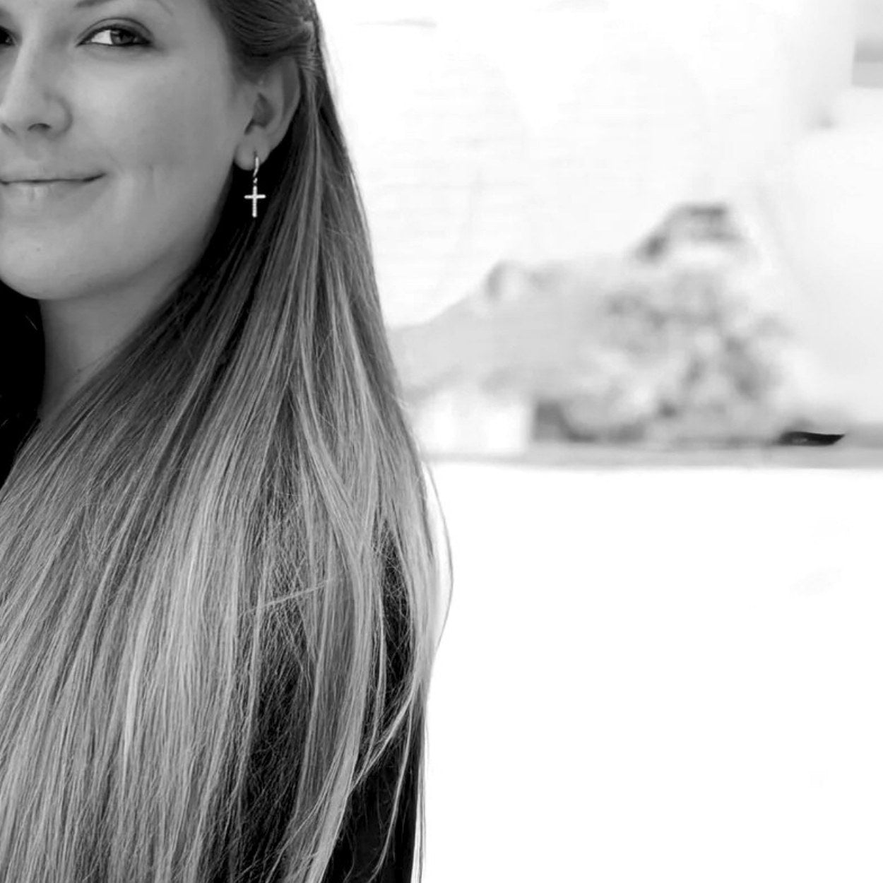 christliche Ohrringe mit Kreuz gold