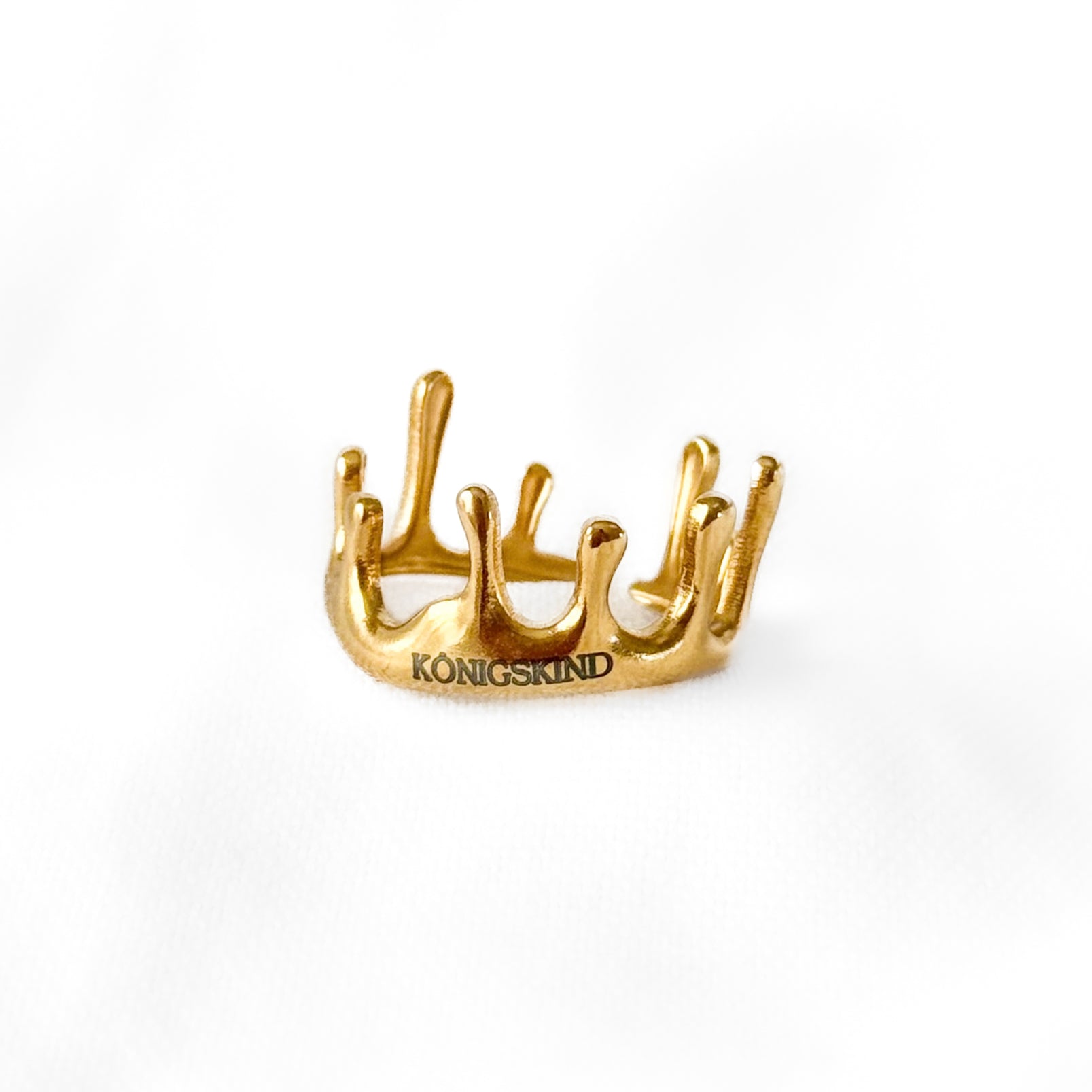 Moderner KÖNIGSKIND Krone Ring aus Edelstahl christlich