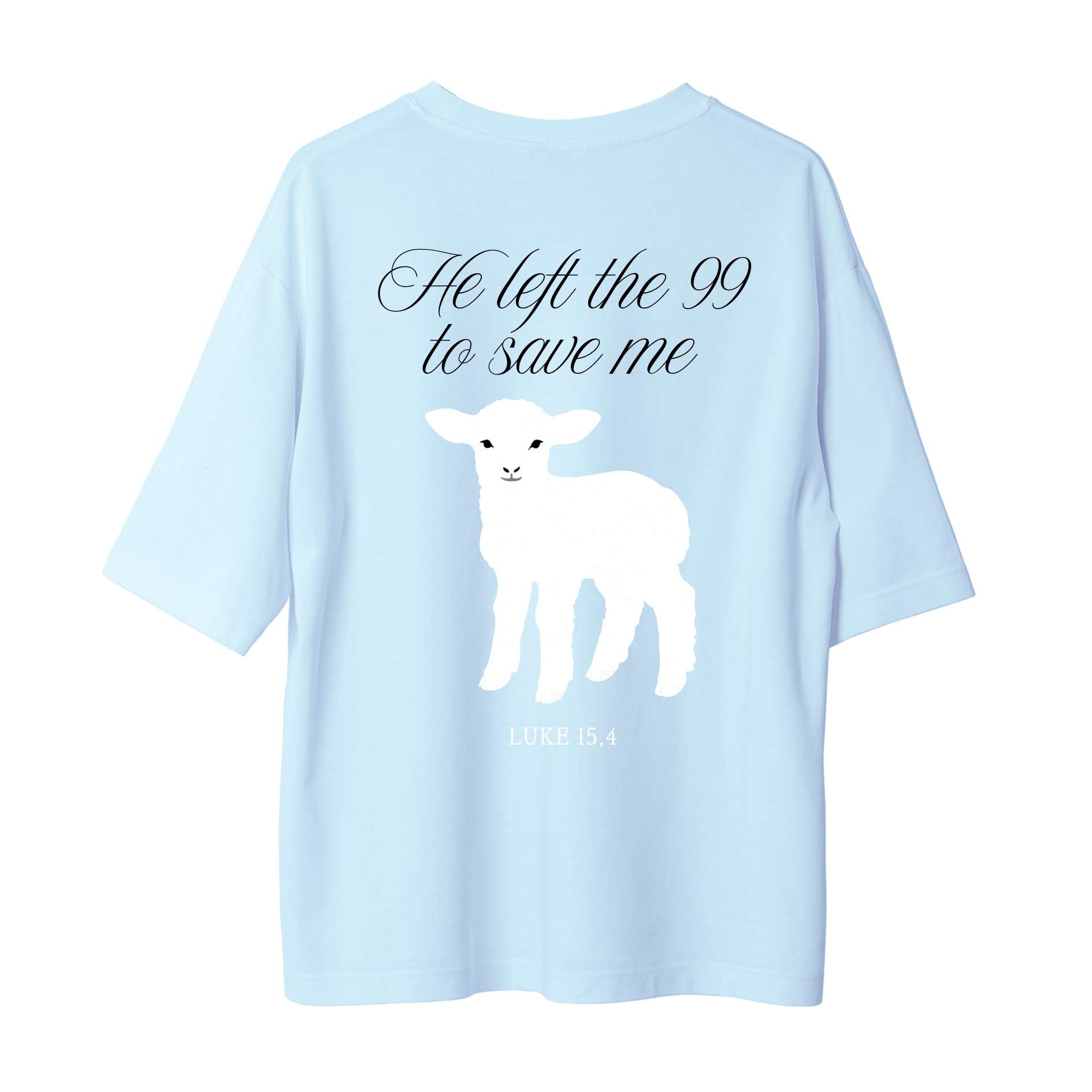 Unisex Tshirt hellblau christlich he left the 99