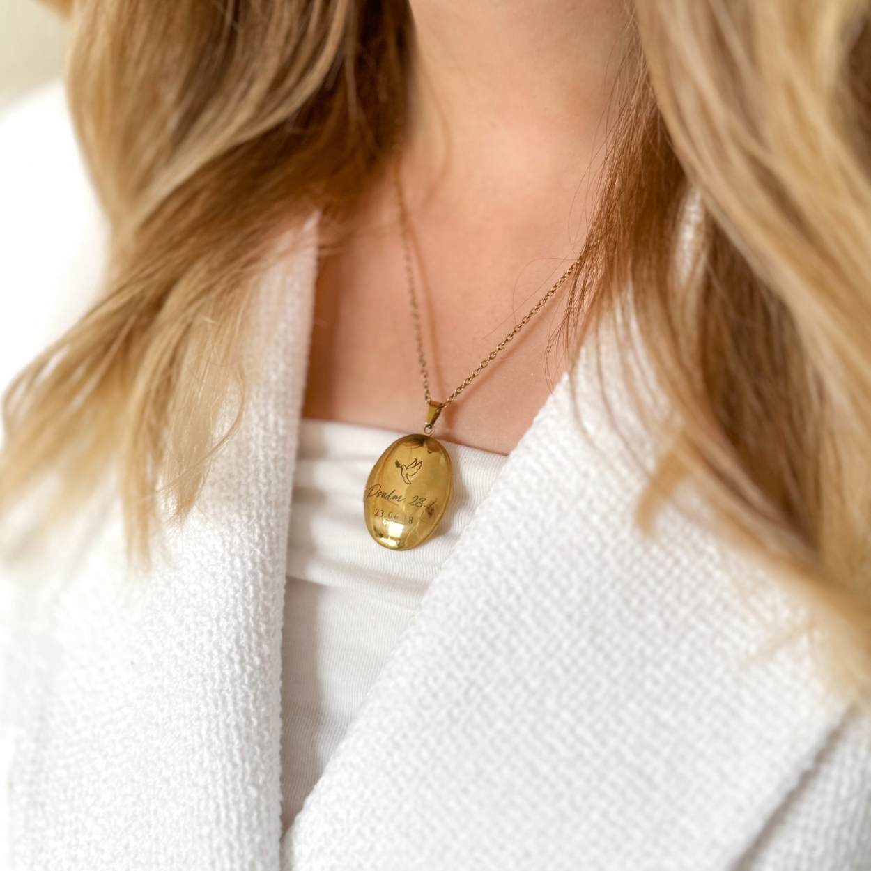 Personalisierter Schmuck Halskette Frauen mit Wunschtext Name Datum christlich