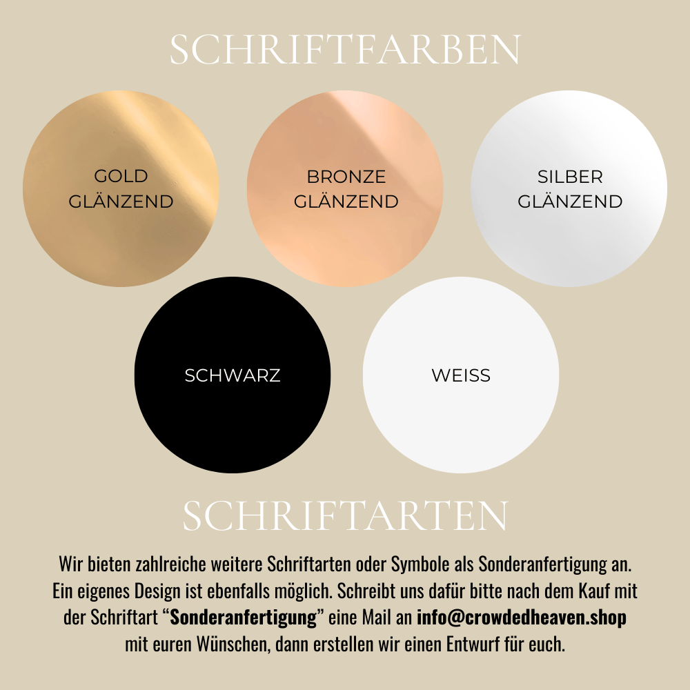 Wir personalisieren das Tshirt komplett nach deinen Wünschen in deiner gewünschten Schriftfarbe