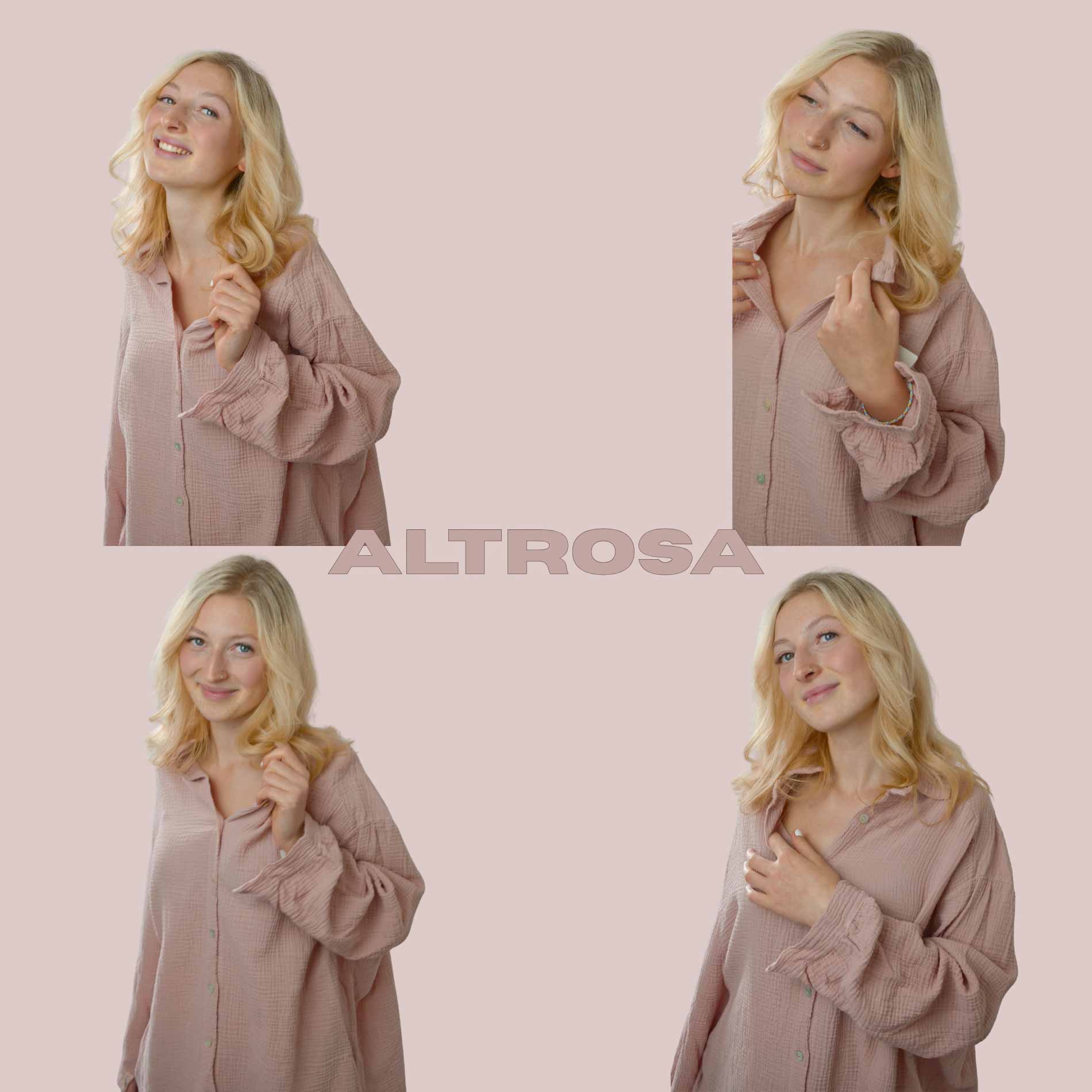 Altrosa Musselin Bluse lang locker