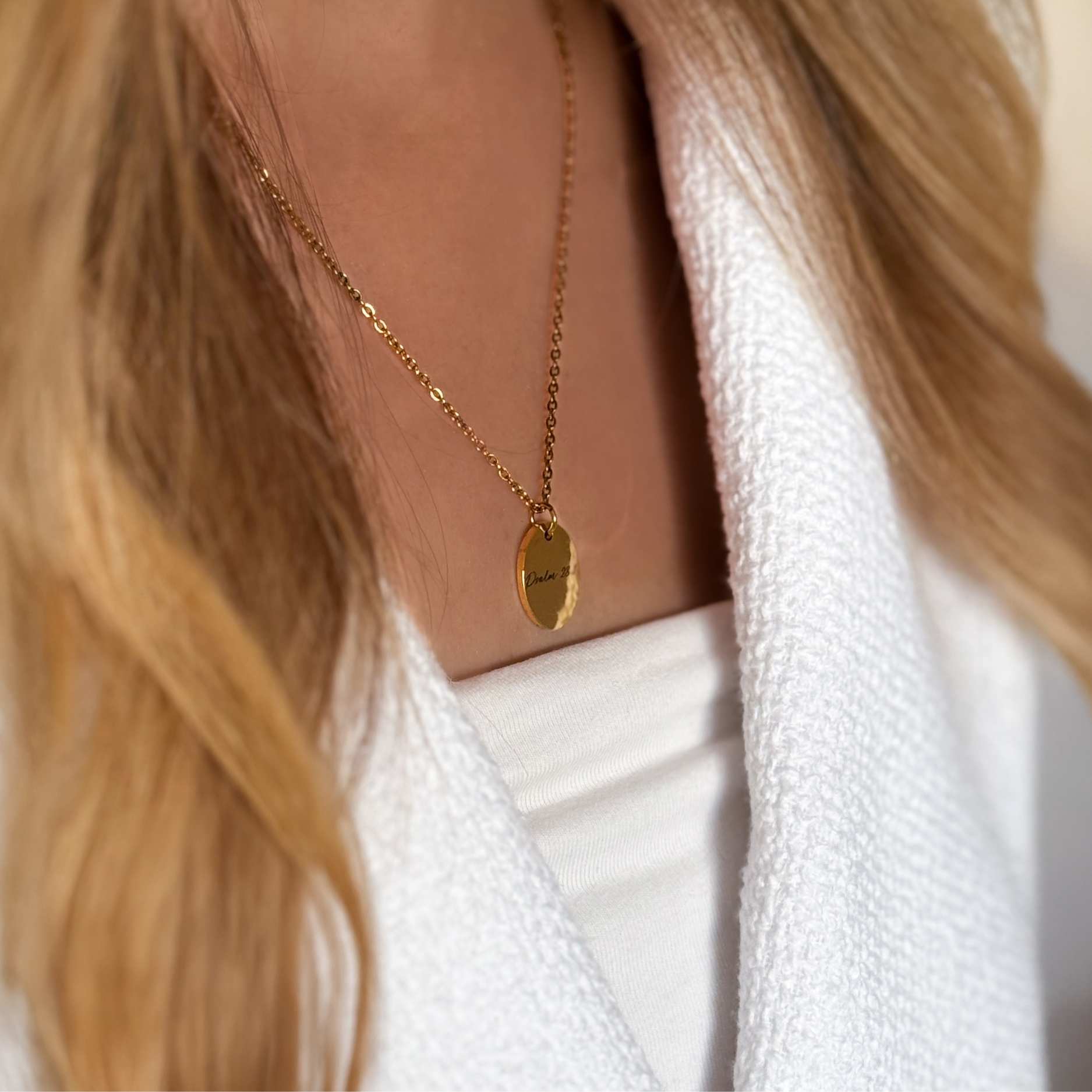 Halskette personalisiert mit Wunsch Bibelvers Geschenk zur Taufe