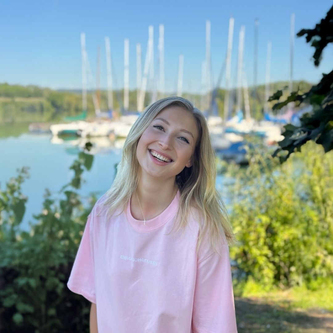 Rosa Tshirt christlich mit eigenem Bibelvers personalisiert