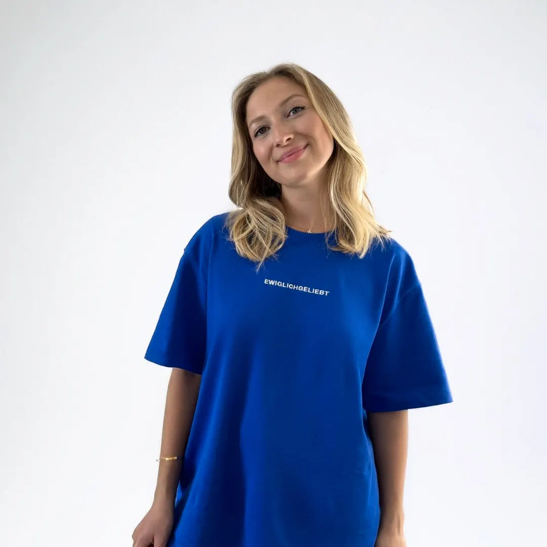 Dunkelblaues Tshirt christlich oversize und unisex für Frauen und Männer