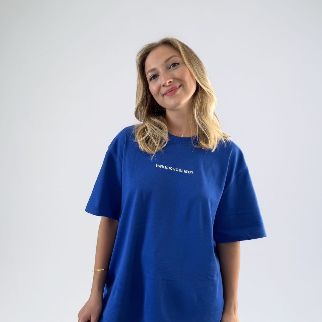 Dunkelblaues Tshirt christlich oversize und unisex für Frauen und Männer