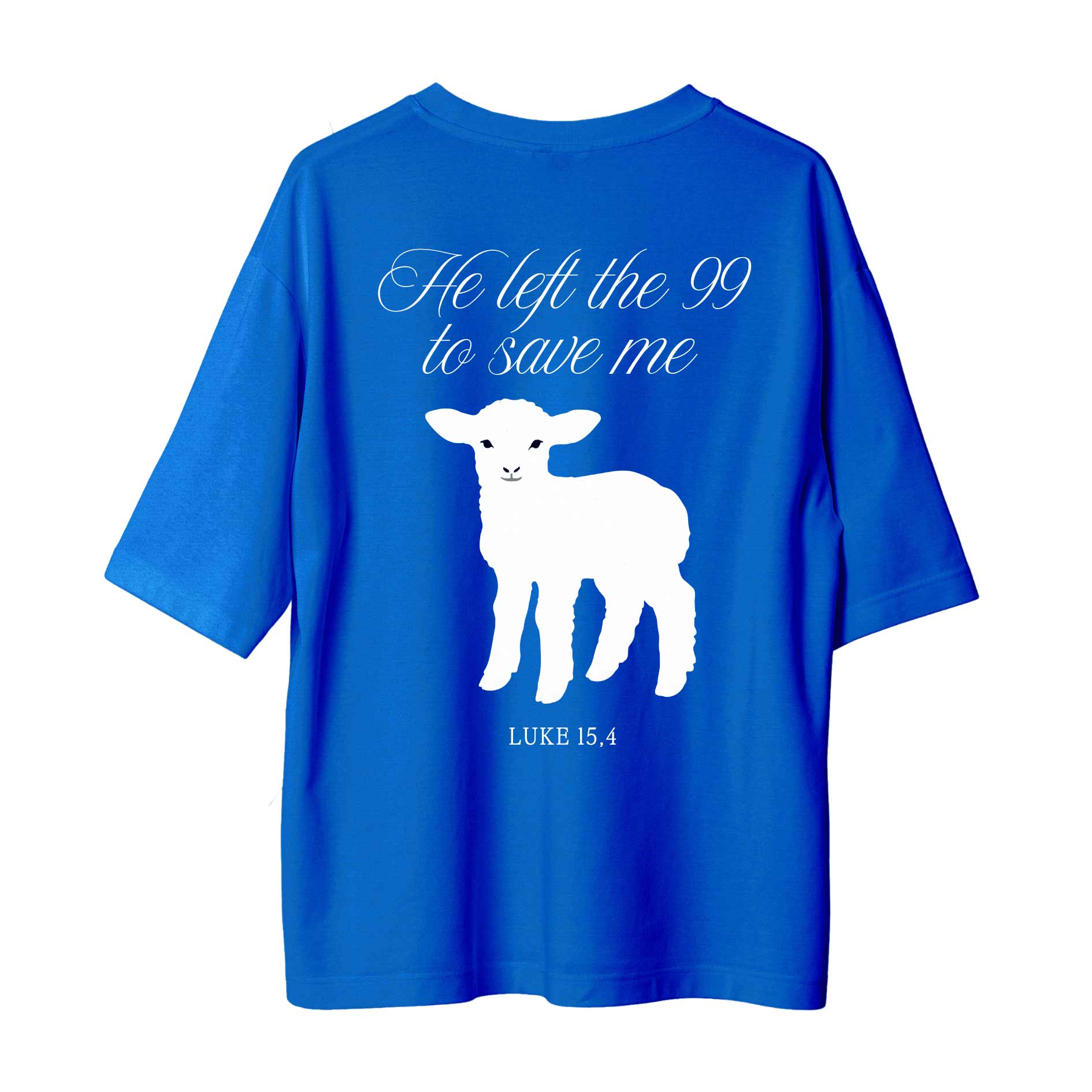 Tshirt dunkelblau christlich he left the 99