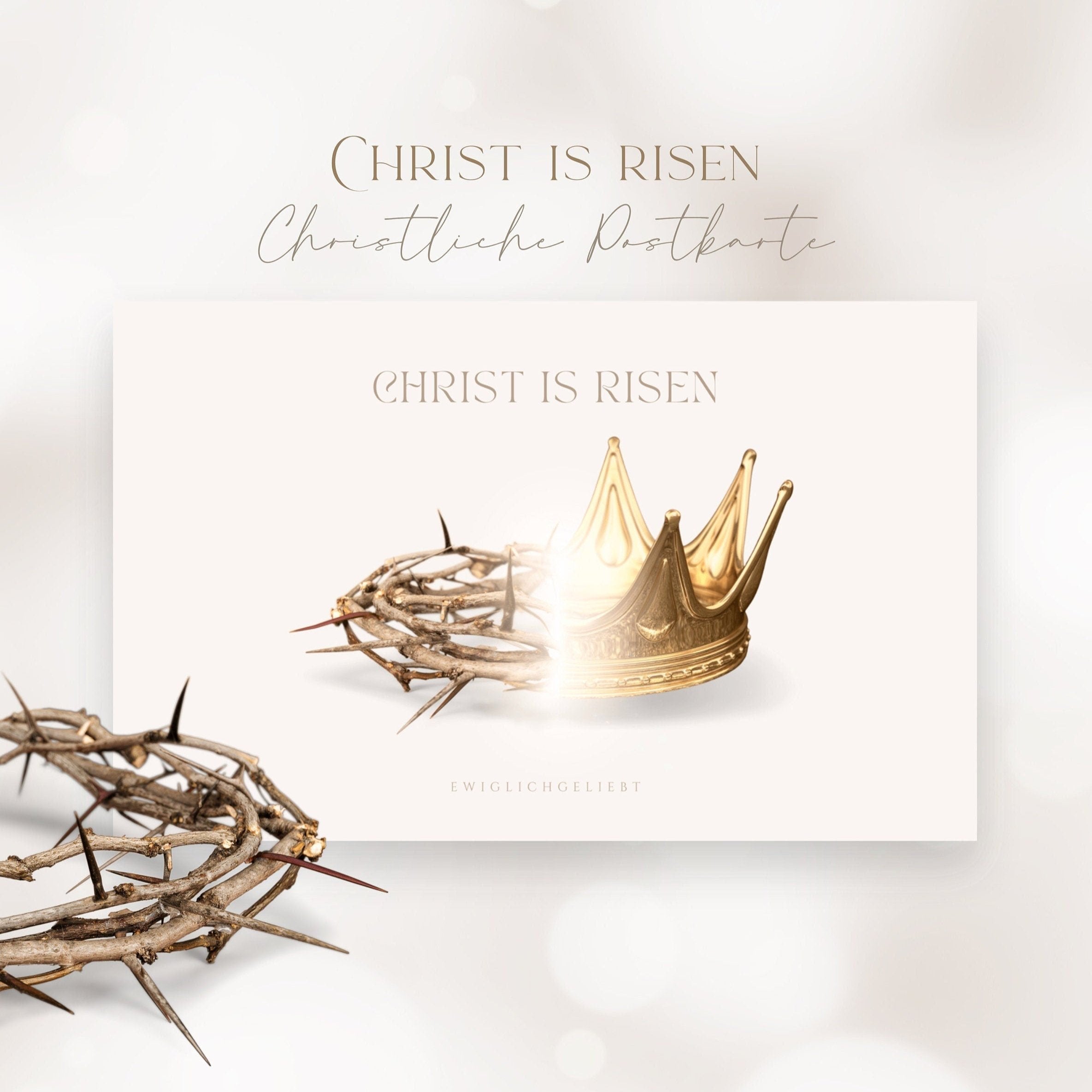 Christliche Postkarte mit Krone