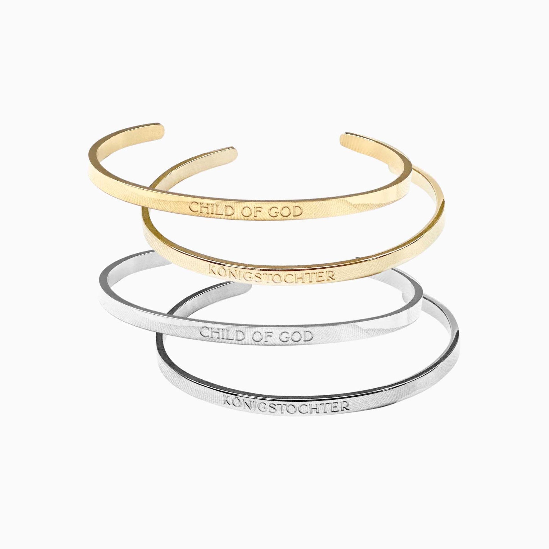 Armreif christlich gold und silber Child of God.
