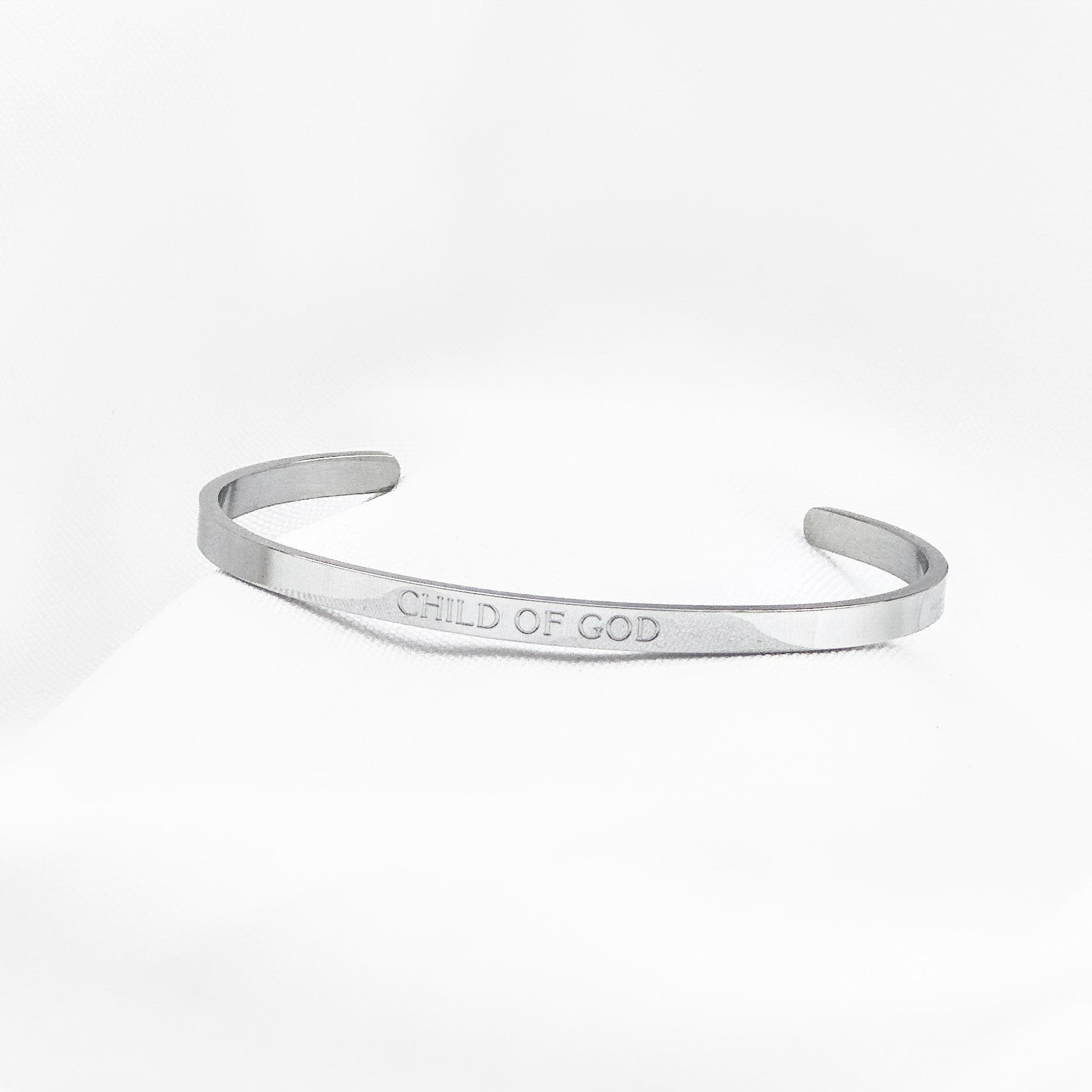 Armreif Child of God in silber verstellbar - christlicher Schmuck als Geschenk zur Taufe Konfirmation Kommunion