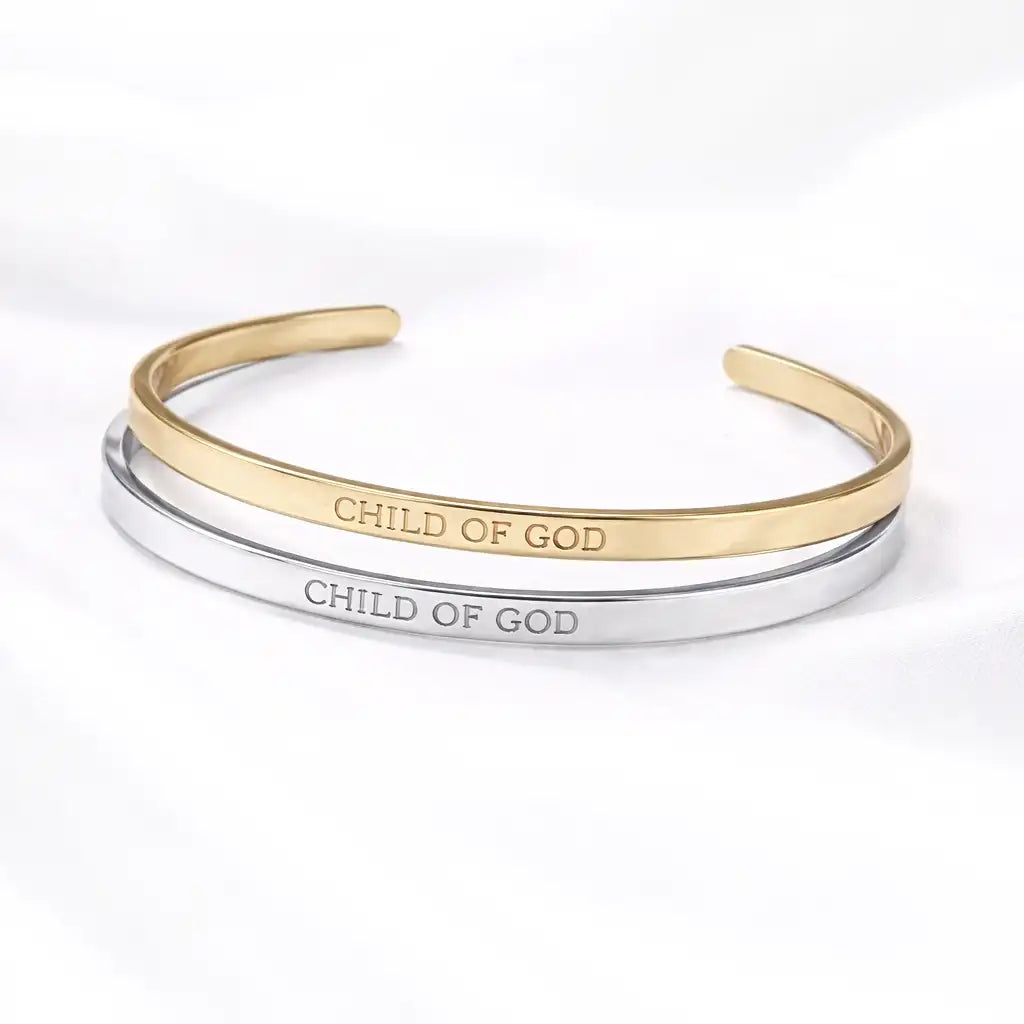 Child of God Armreif wasserfest in gold und silber