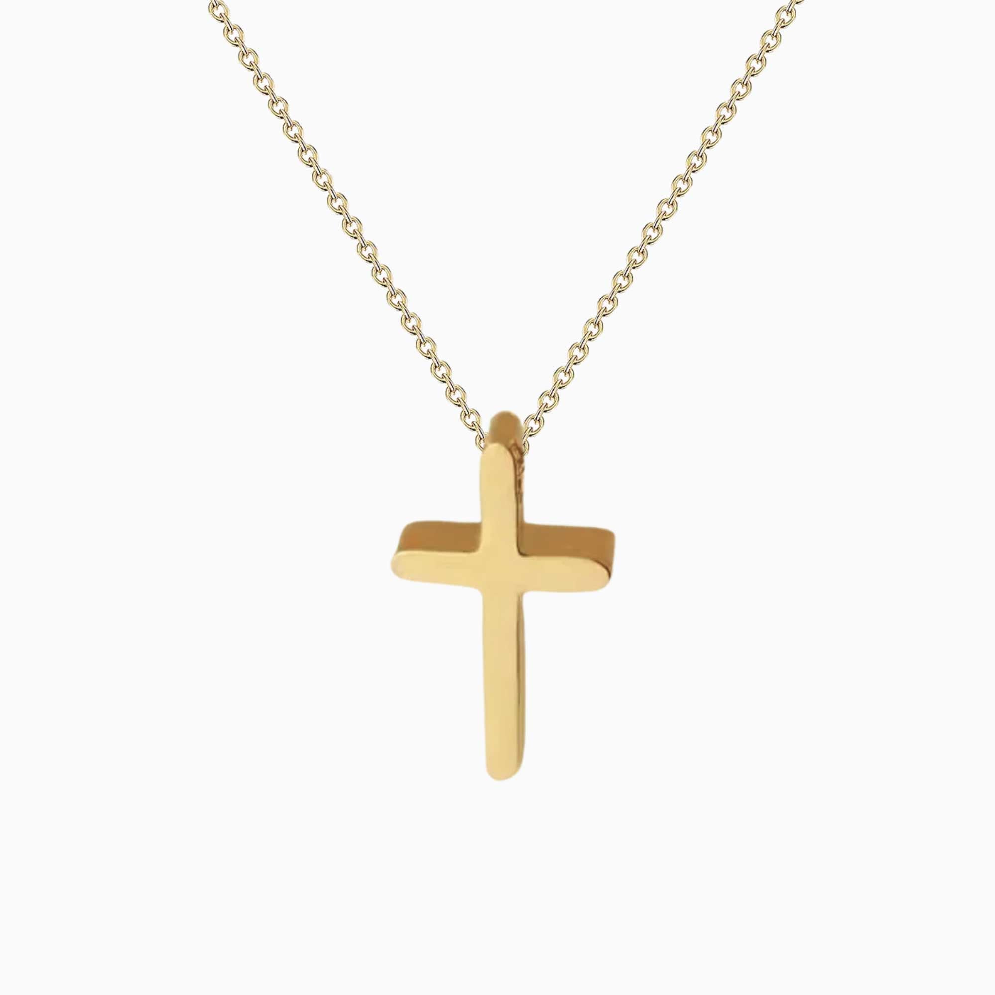 Goldene Kreuzkette christlich Geschenk zur Taufe Frauen Mädchen Männer Jungen Unisex