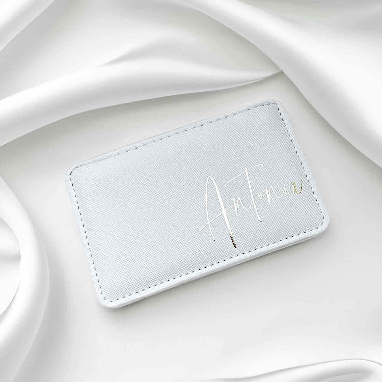 Geldbeutel Damen personalisiert weiß Kartenhalter Portemonnaie