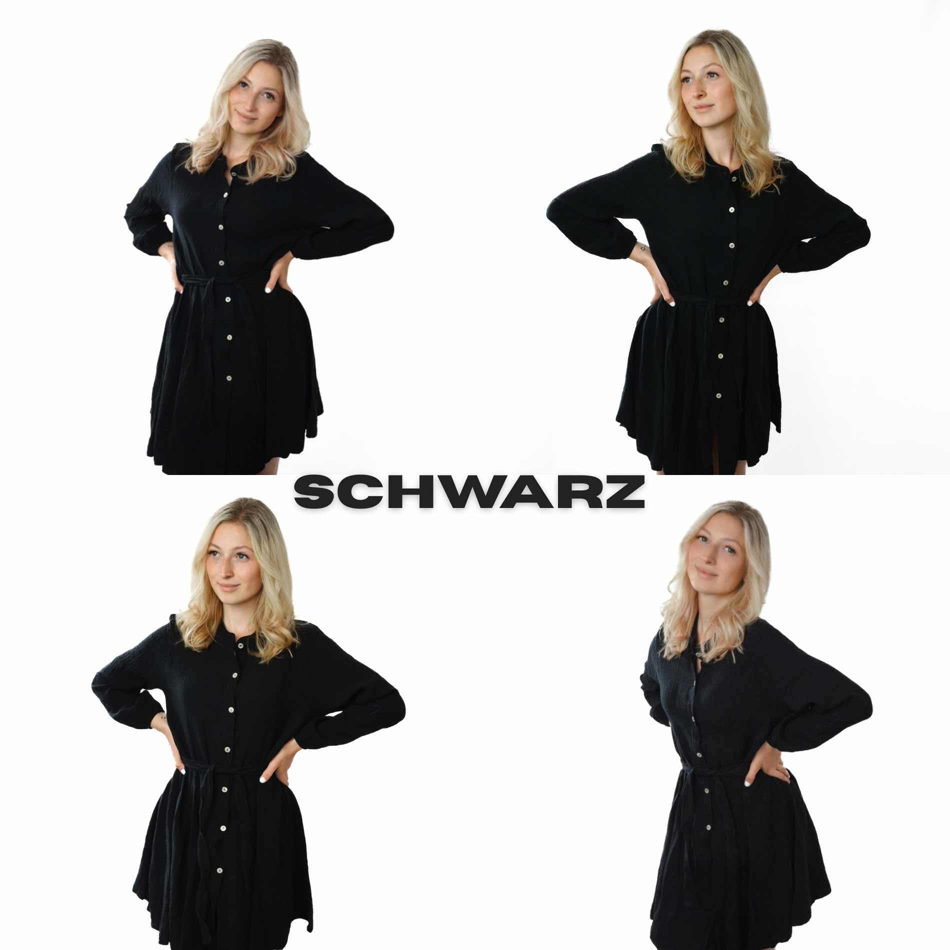 Guertelkleid-musslein-schwarz Sommer