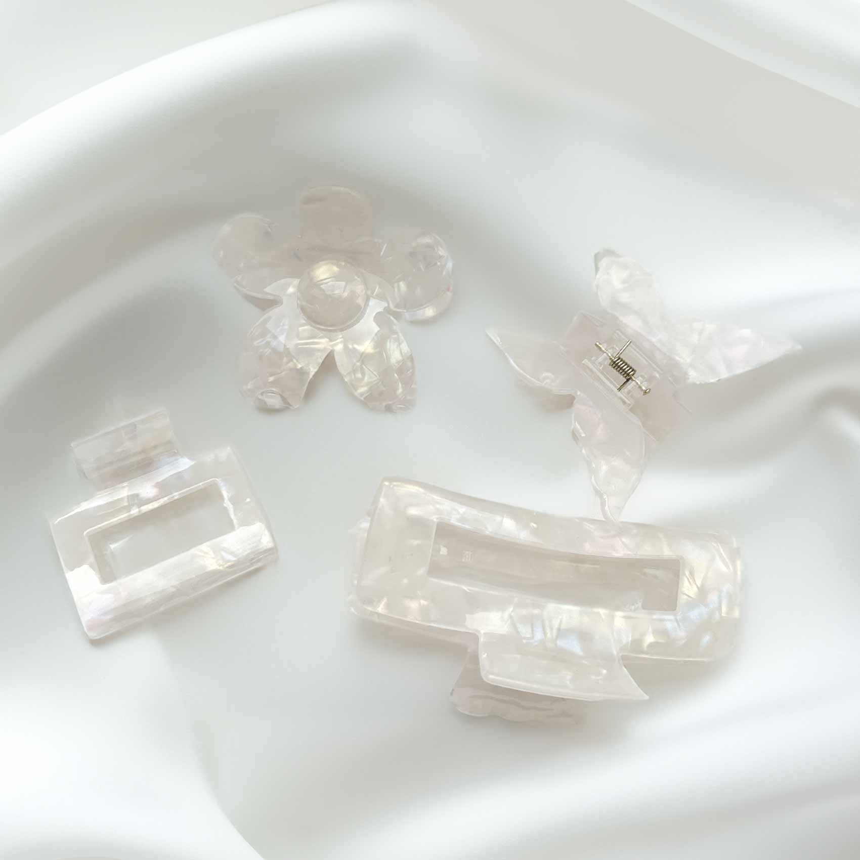 Haarspange weiß süß Blume Schmetterling