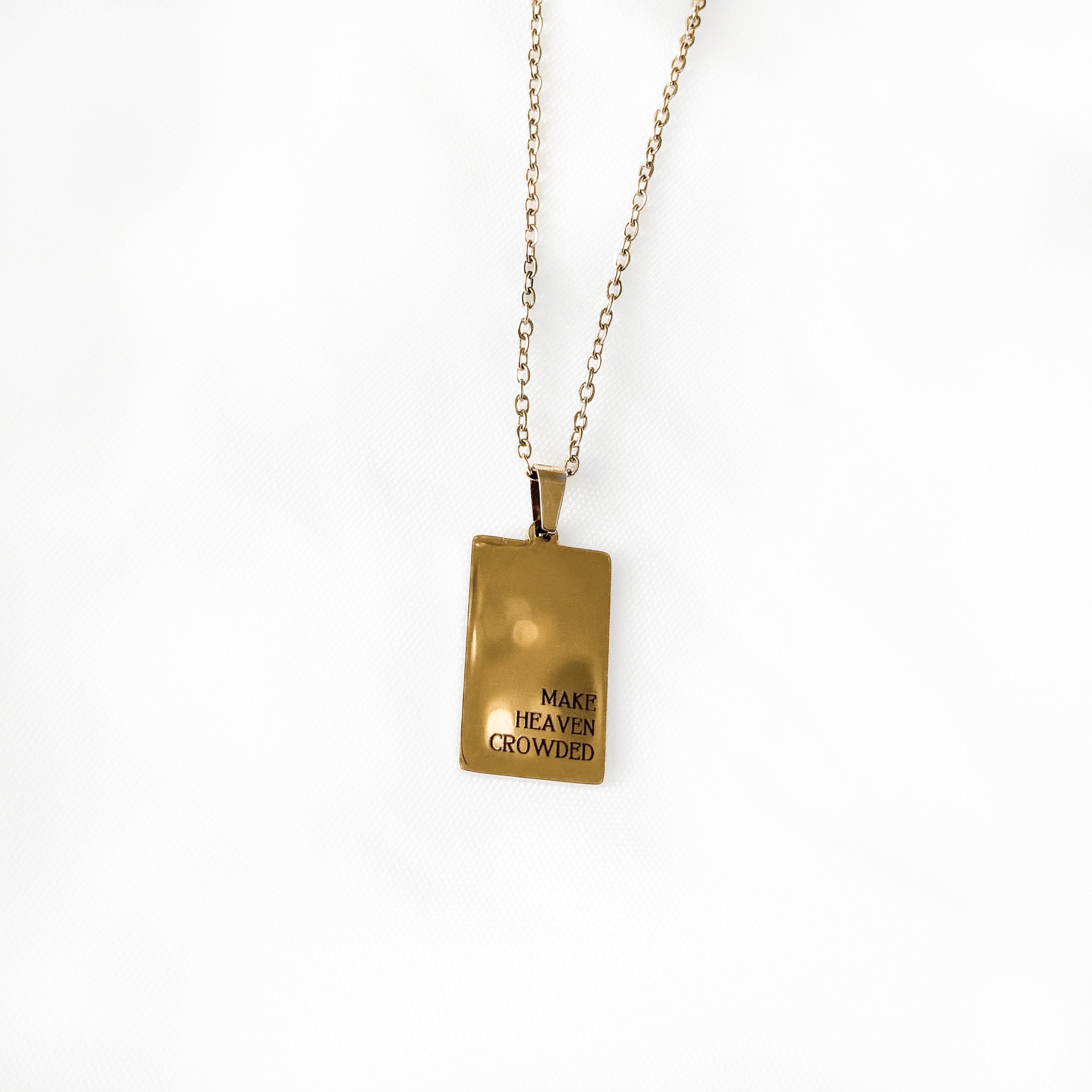 Halskette gold 18 Karat länglich mit Gravur personalisiert