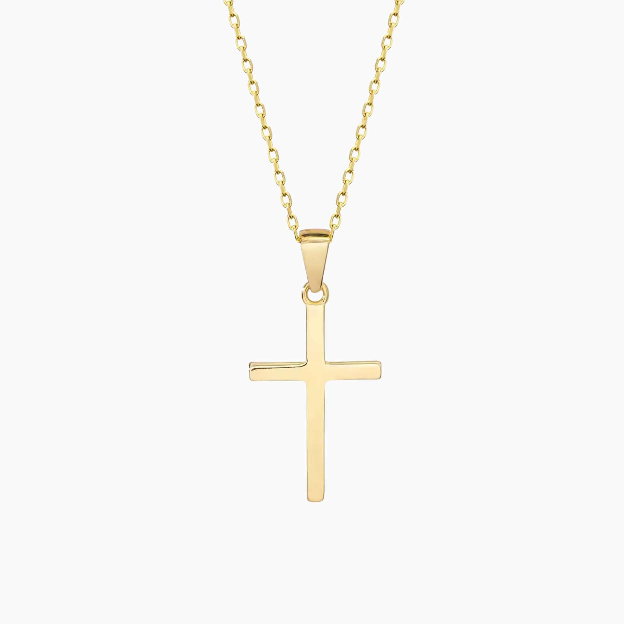 Minimalistische-Kreuzkette-gold christlich