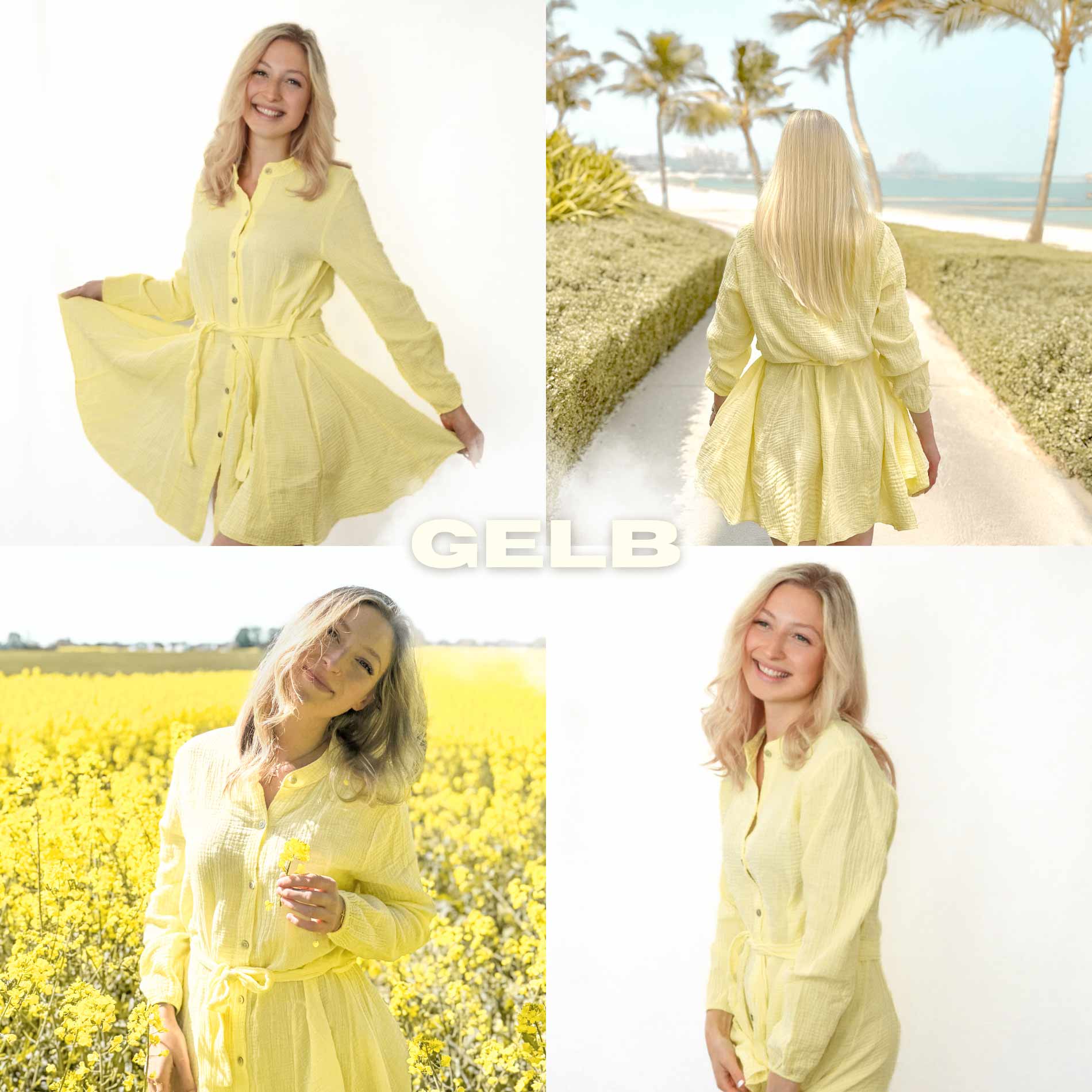 Leichtes Kleid Baumwolle für Sommer Herbst Frauen Damen