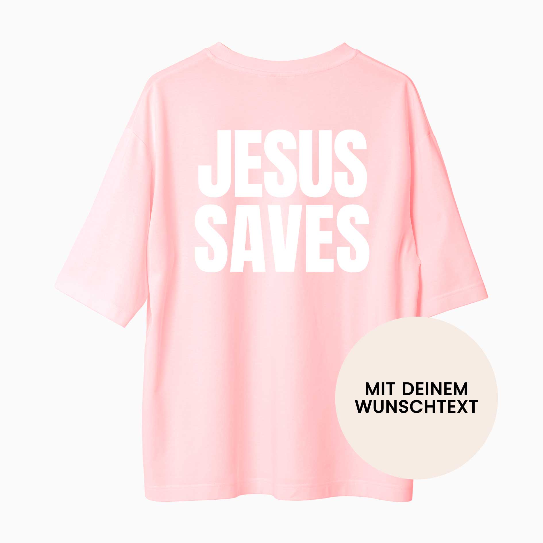 Christliches Oversize Tshirt personalisiert mit eigenem Bibelvers Taufvers als Geschenk zur Taufe